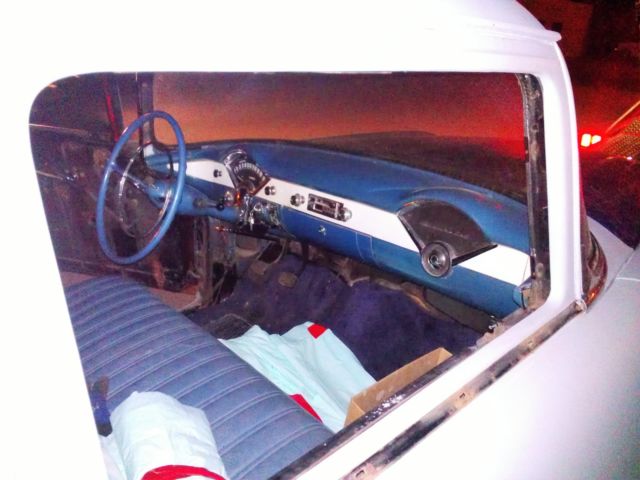 1955 primer,blue,white Chevrolet Bel Air/150/210 4 door