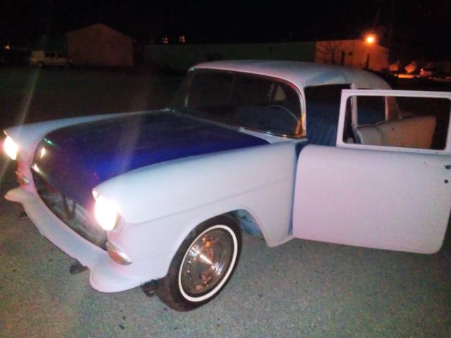 1955 primer,blue,white Chevrolet Bel Air/150/210 4 door