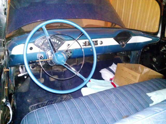 1955 primer,blue,white Chevrolet Bel Air/150/210 4 door