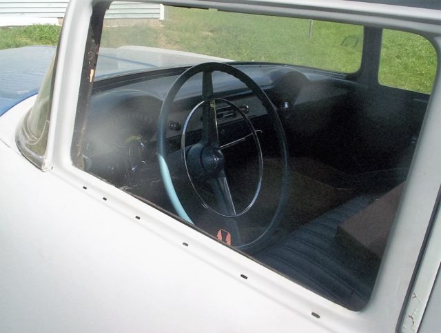 1955 primer,blue,white Chevrolet Bel Air/150/210 4 door