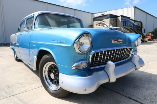 1955 Blue Chevrolet Bel Air/150/210 Sedan