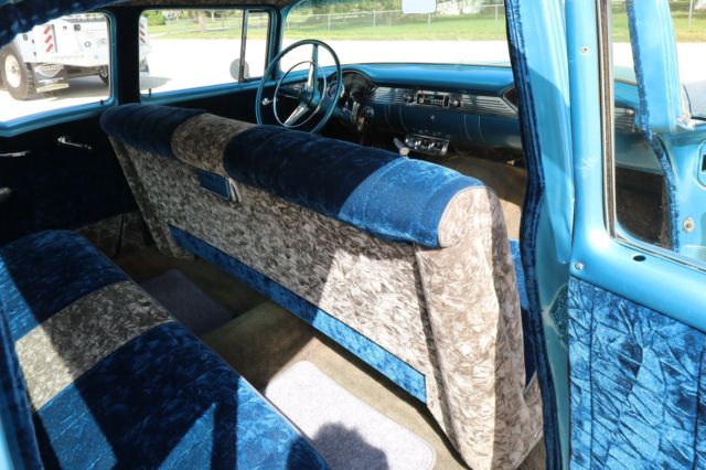 1955 Blue Chevrolet Bel Air/150/210 Sedan