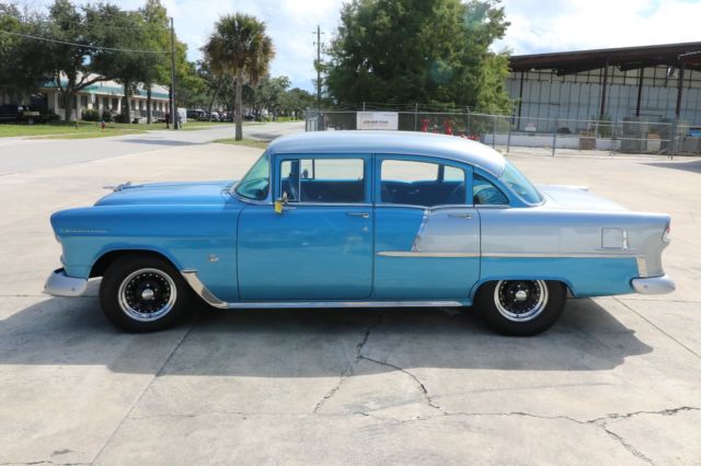 1955 Blue Chevrolet Bel Air/150/210 Sedan