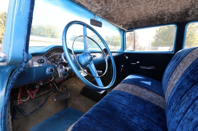 1955 Blue Chevrolet Bel Air/150/210 Sedan