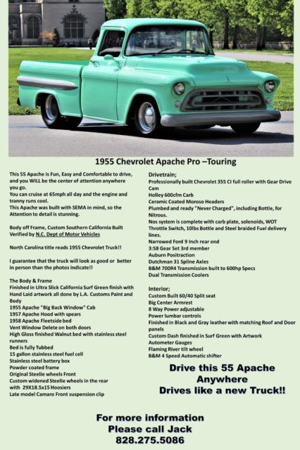 1955 Surf Green Chevrolet Other Pickups Big Back Window Fleetside