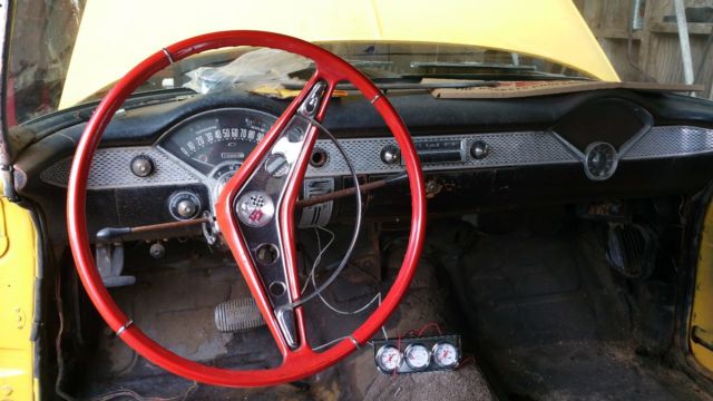 1955 Yellow Chevrolet Bel Air/150/210 2 door Hardtop