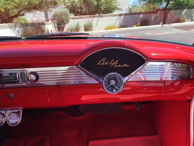 1955 Red and White 2-tone Chevrolet Bel Air/150/210 2-door post