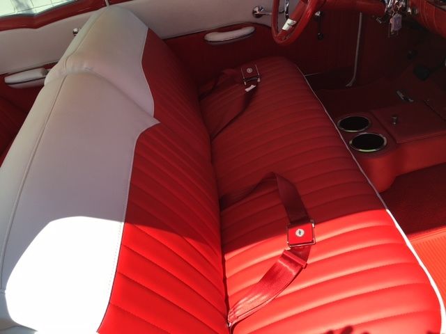 1955 Red and White 2-tone Chevrolet Bel Air/150/210 2-door post