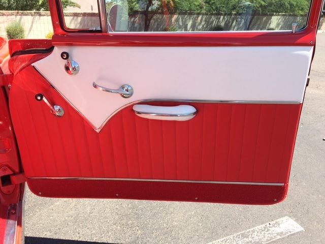 1955 Red and White 2-tone Chevrolet Bel Air/150/210 2-door post