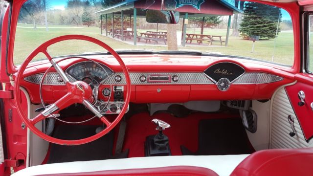 1955 Red Chevrolet Bel Air/150/210 Coupe
