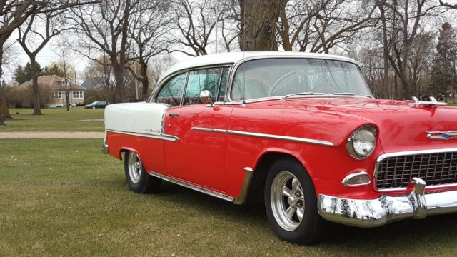 1955 Red Chevrolet Bel Air/150/210 Coupe