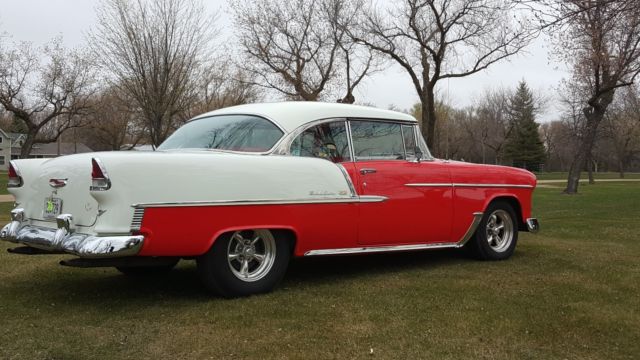 1955 Red Chevrolet Bel Air/150/210 Coupe