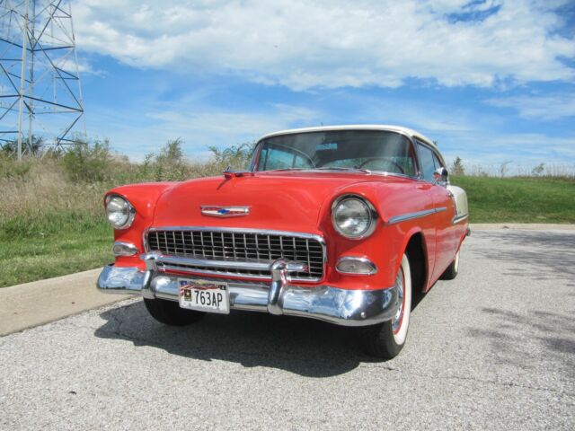 1955 Red/White Chevrolet Bel Air/150/210 2 dr Hardtop