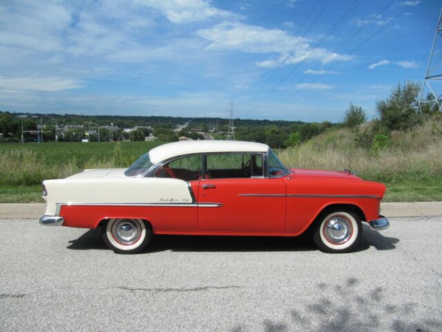 1955 Red/White Chevrolet Bel Air/150/210 2 dr Hardtop