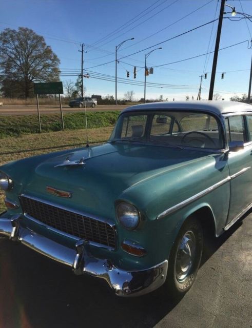 1955 Teal Chevrolet Bel Air/150/210 4 Door