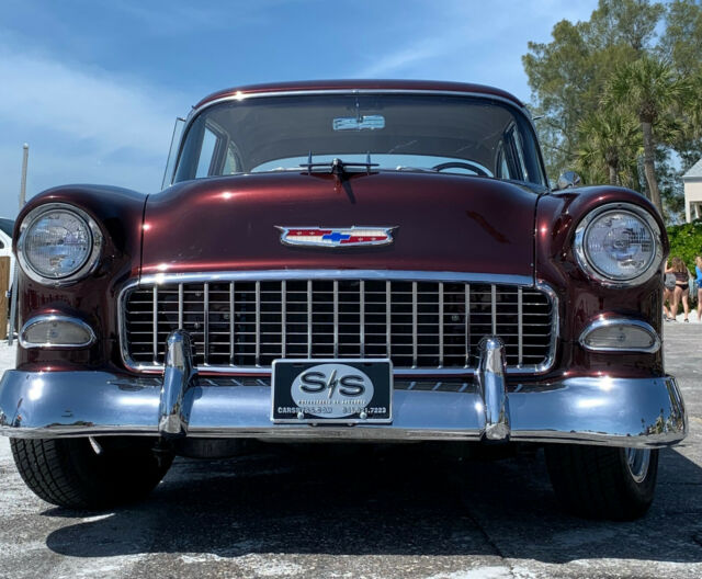 1955 Burgundy Chevrolet Bel Air/150/210 Sedan