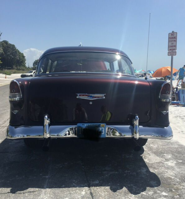 1955 Burgundy Chevrolet Bel Air/150/210 Sedan