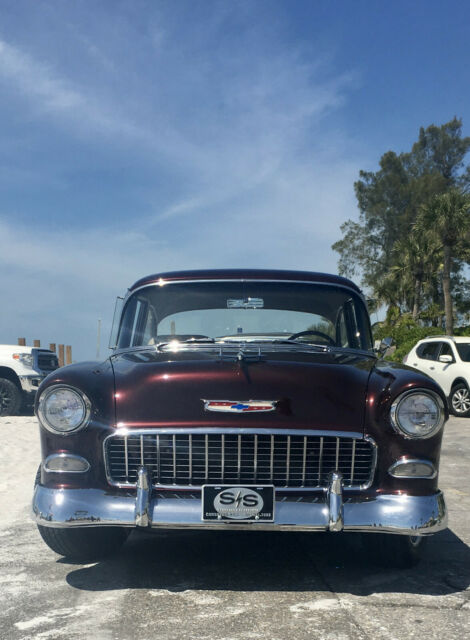 1955 Burgundy Chevrolet Bel Air/150/210 Sedan