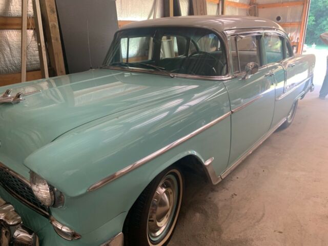 1955 Turquoise white Chevrolet Bel Air/150/210 Sedan