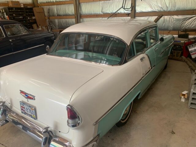 1955 Turquoise white Chevrolet Bel Air/150/210 Sedan