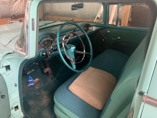 1955 Turquoise white Chevrolet Bel Air/150/210 Sedan