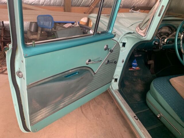 1955 Turquoise white Chevrolet Bel Air/150/210 Sedan