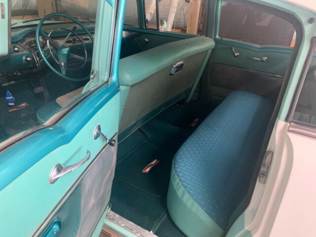 1955 Turquoise white Chevrolet Bel Air/150/210 Sedan
