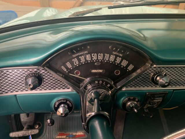 1955 Turquoise white Chevrolet Bel Air/150/210 Sedan