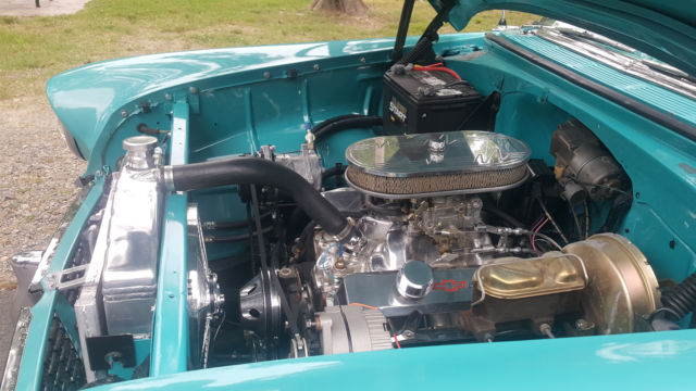 1955 Turquoise / White Chevrolet Bel Air/150/210 2DR Hard Top