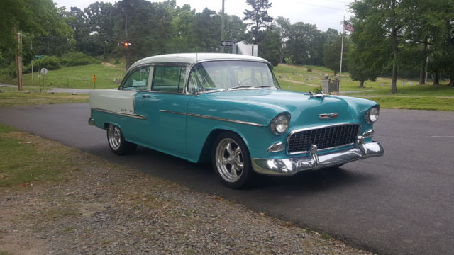 1955 Turquoise / White Chevrolet Bel Air/150/210 2DR Hard Top