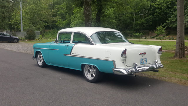 1955 Turquoise / White Chevrolet Bel Air/150/210 2DR Hard Top