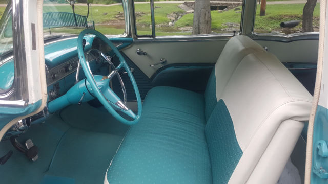1955 Turquoise / White Chevrolet Bel Air/150/210 2DR Hard Top