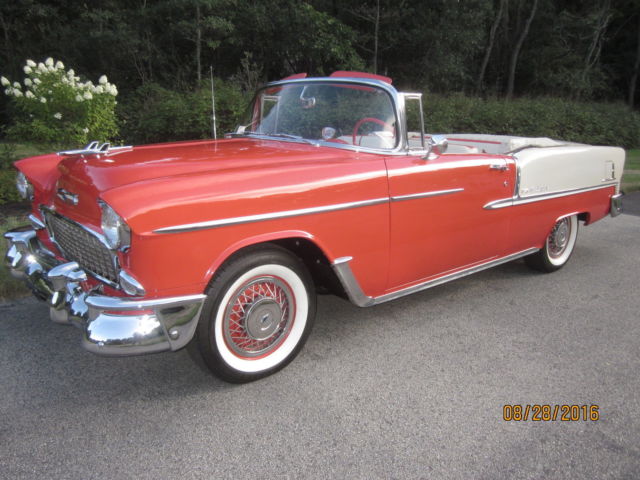 1955 Red / White Chevrolet Bel Air/150/210 Convertible