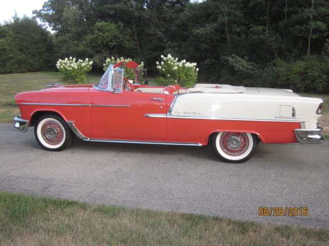 1955 Red / White Chevrolet Bel Air/150/210 Convertible