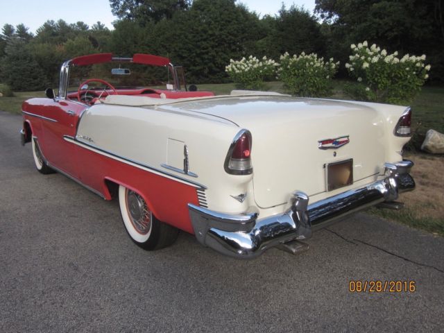 1955 Red / White Chevrolet Bel Air/150/210 Convertible