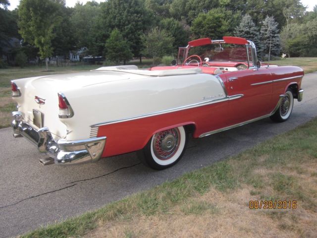 1955 Red / White Chevrolet Bel Air/150/210 Convertible