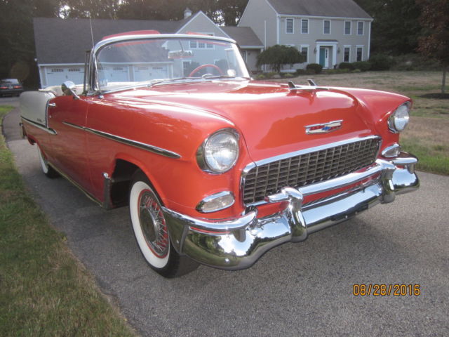 1955 Red / White Chevrolet Bel Air/150/210 Convertible