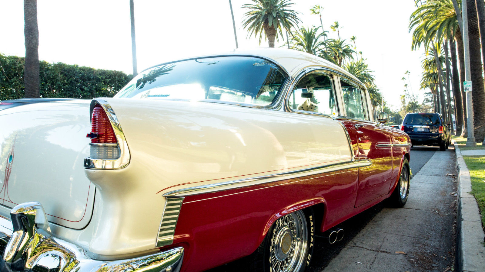 1955 Burgundy Chevrolet Bel Air/150/210
