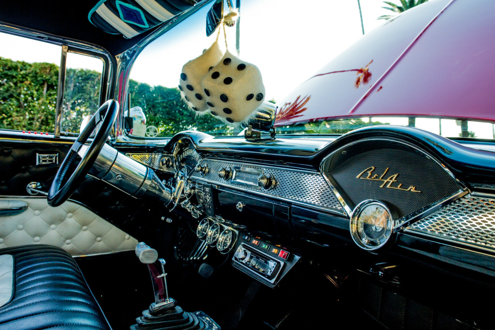 1955 Burgundy Chevrolet Bel Air/150/210