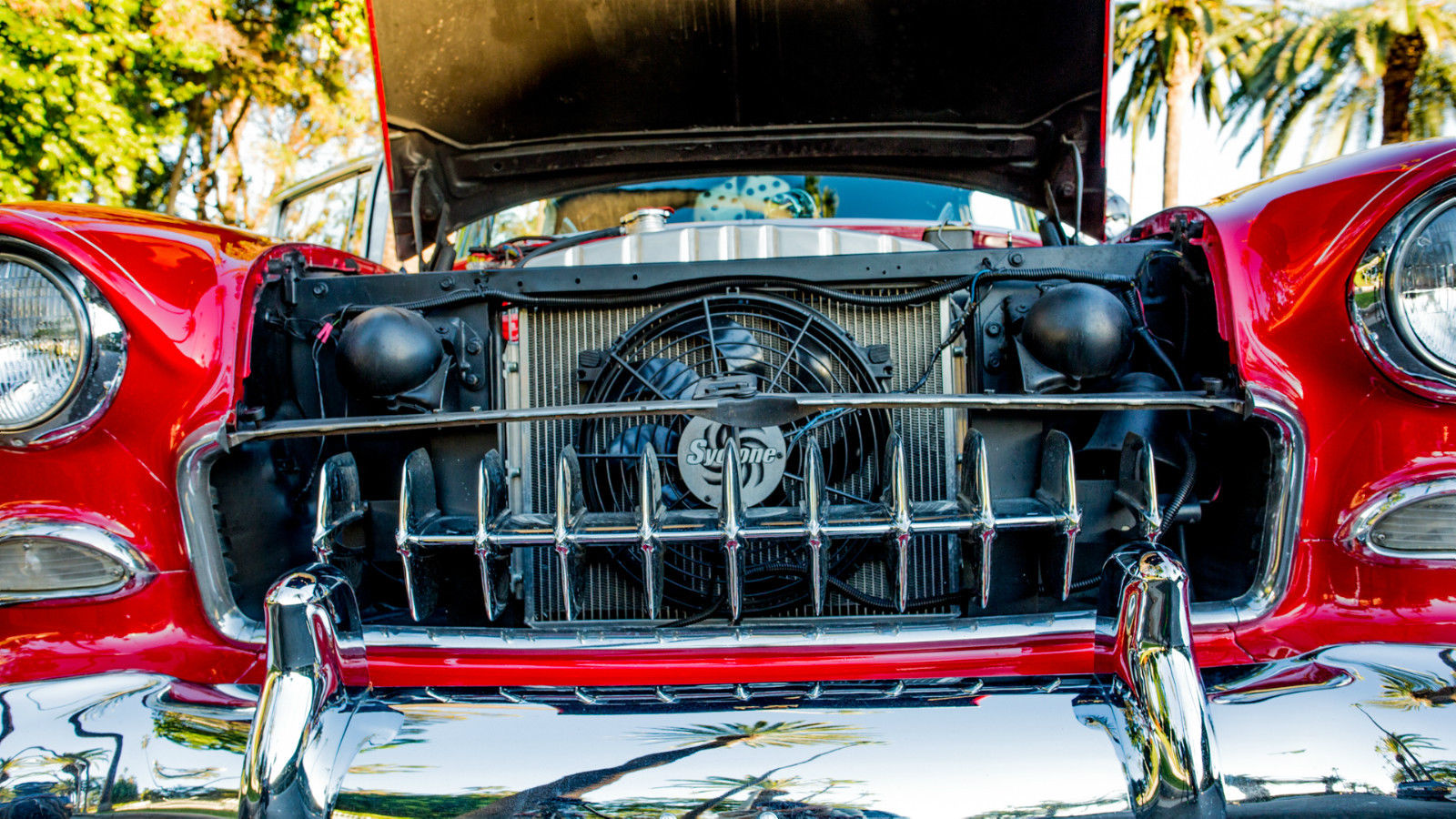 1955 Burgundy Chevrolet Bel Air/150/210