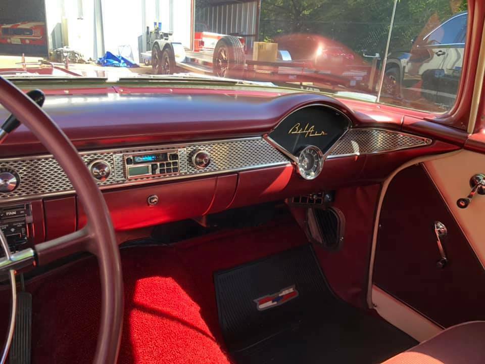1955 Burgundy Chevrolet Bel Air/150/210 Sedan