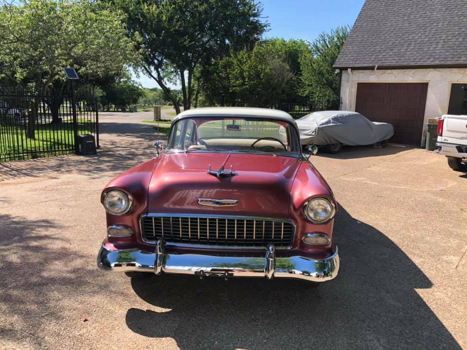 1955 Burgundy Chevrolet Bel Air/150/210 Sedan