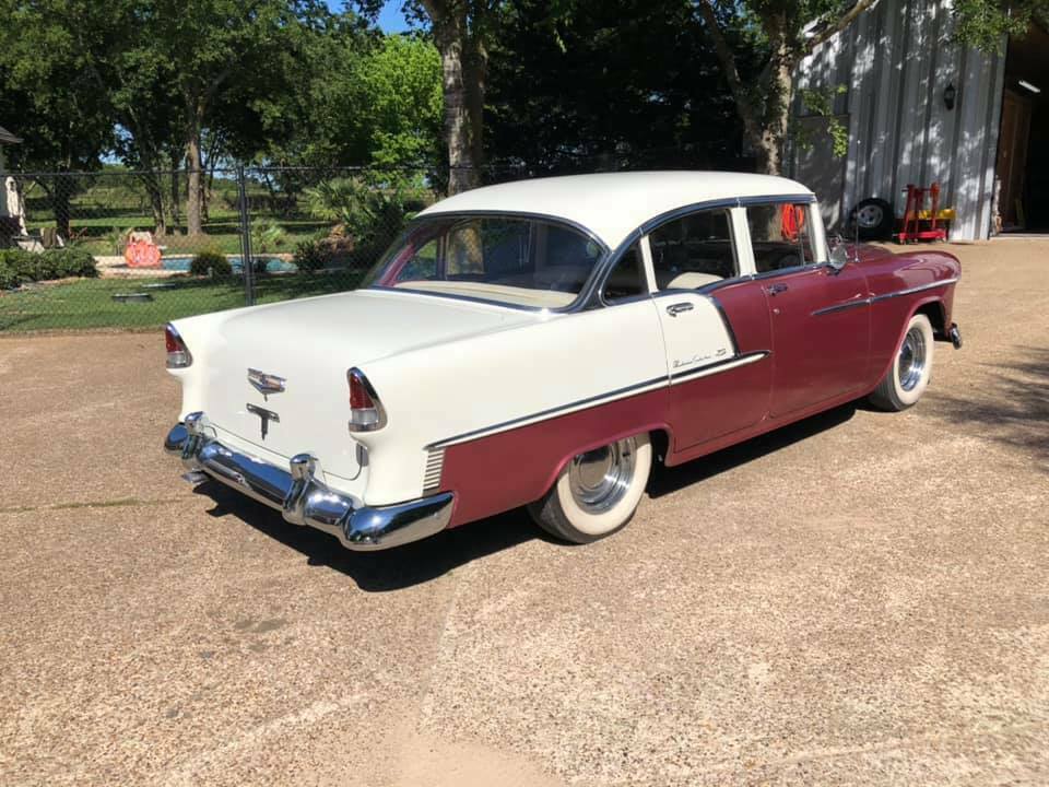 1955 Burgundy Chevrolet Bel Air/150/210 Sedan