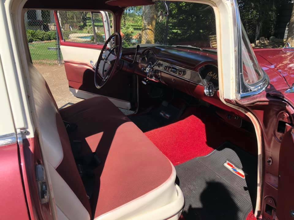 1955 Burgundy Chevrolet Bel Air/150/210 Sedan
