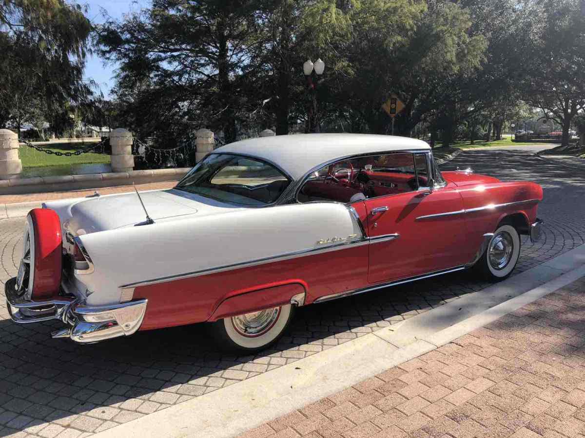 1955 Red Chevrolet Bel Air Sedan