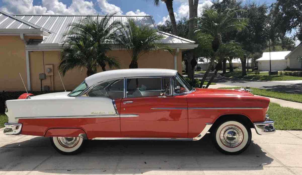 1955 Red Chevrolet Bel Air Sedan