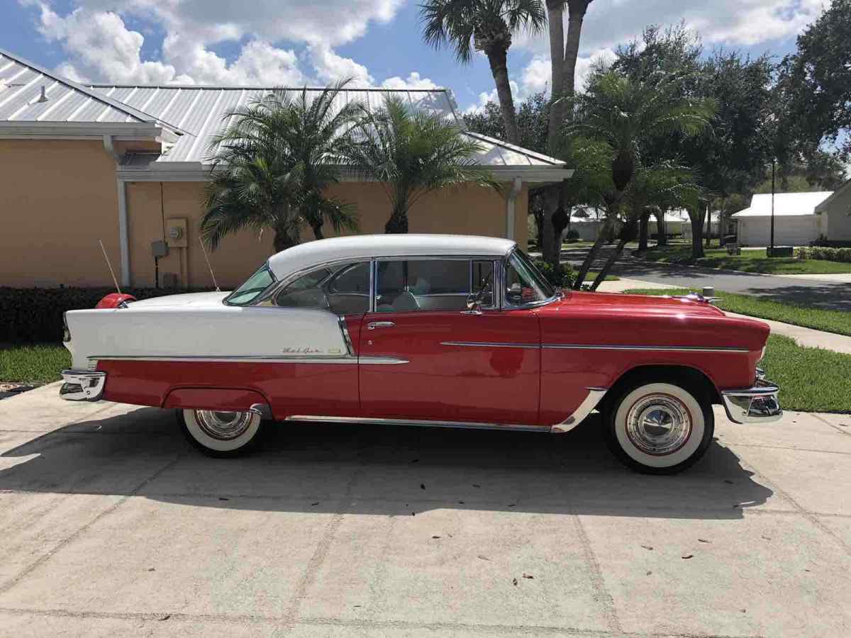 1955 Red Chevrolet Bel Air Sedan