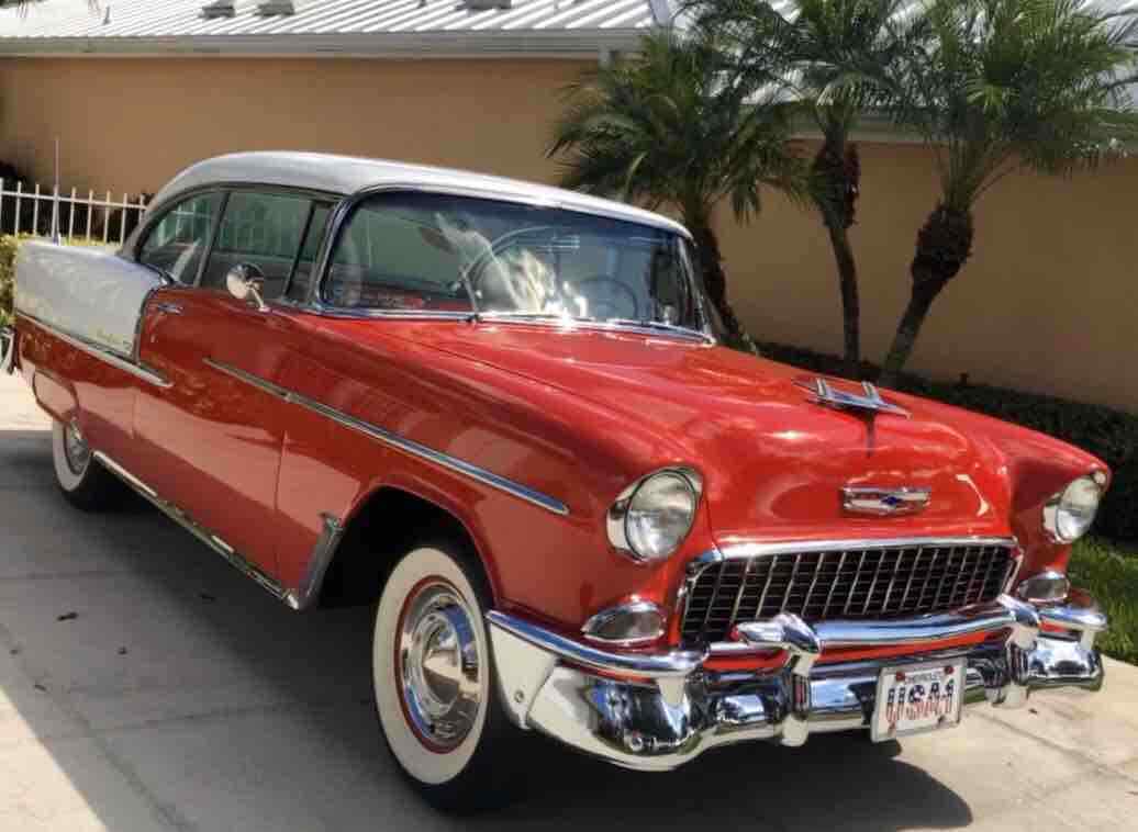 1955 Red Chevrolet Bel Air Sedan