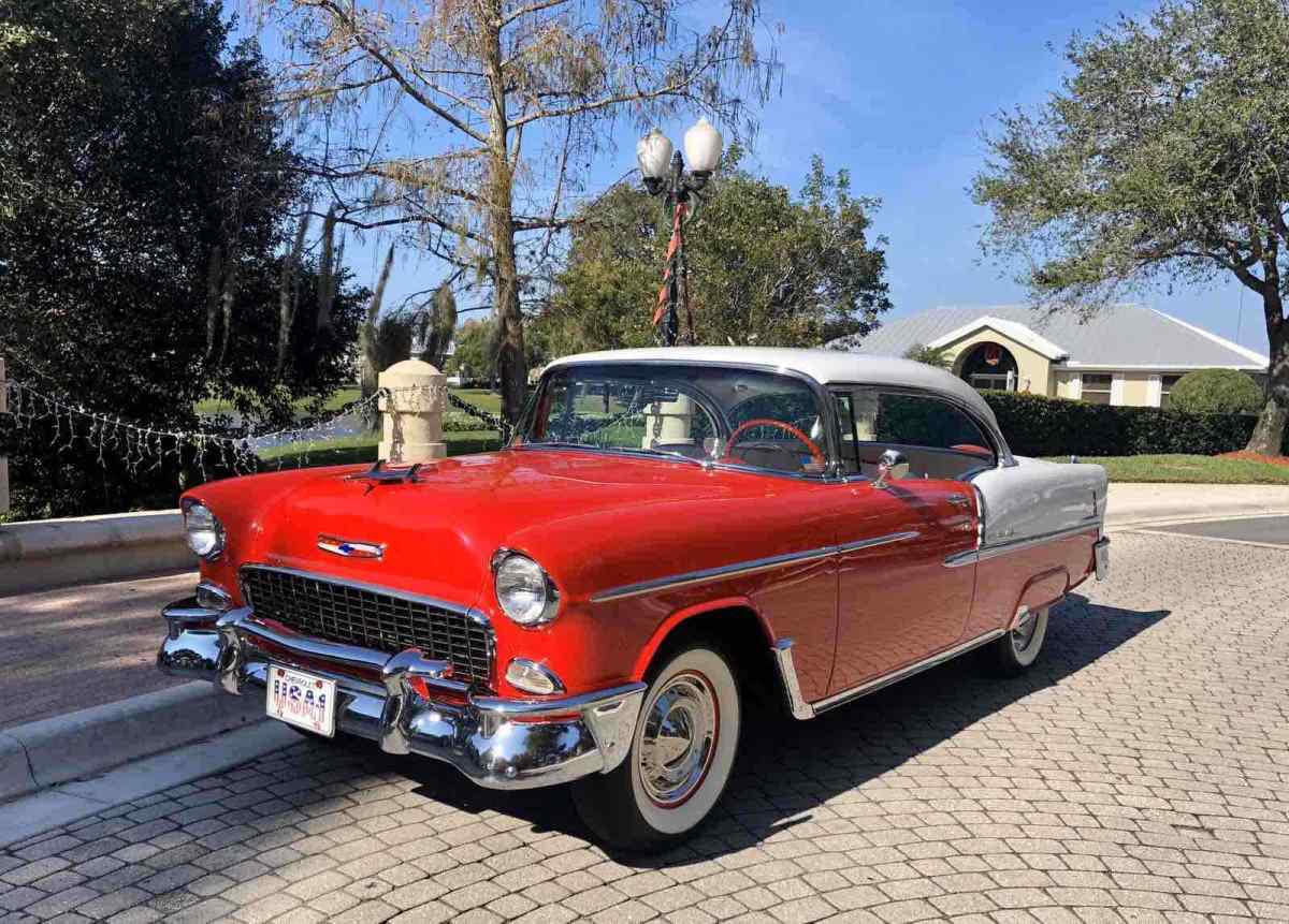 1955 Red Chevrolet Bel Air Sedan