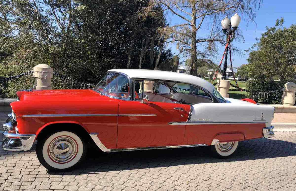 1955 Red Chevrolet Bel Air Sedan